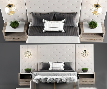 Modern Double Bed-ID:631047013