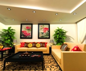 Chinese Style A Living Room-ID:887279031