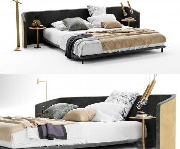 Modern New Chinese Style Double Bed-ID:240052943