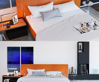 Modern Double Bed-ID:652910955