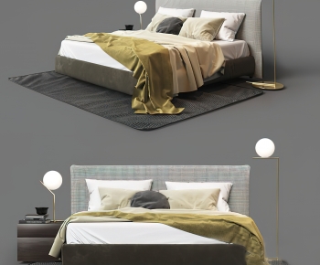 Modern Double Bed-ID:190741066