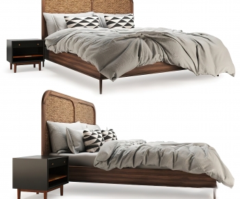 Modern Double Bed-ID:631625893