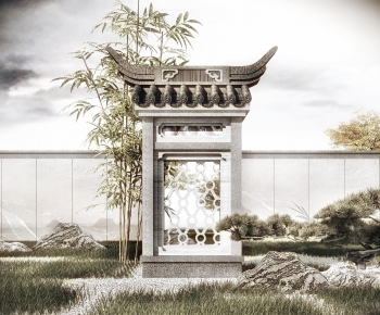 Chinese Style Landscape Wall-ID:423343906