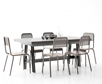 Industrial Style Dining Table And Chairs-ID:975183966
