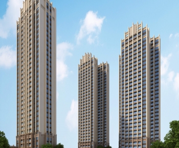 中式高层住宅建筑外观-ID:969196088