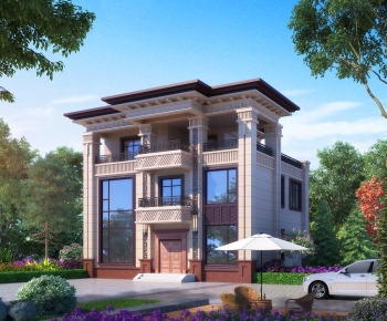 New Chinese Style Villa Appearance-ID:415458922