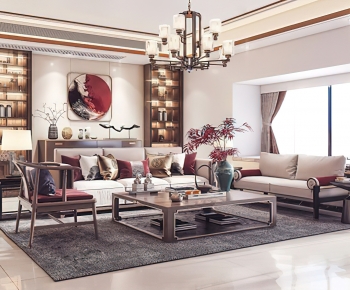 New Chinese Style A Living Room-ID:777539017