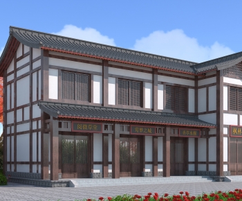 Chinese Style Building Appearance-ID:808217052
