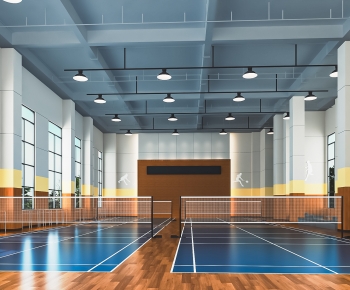 Modern Indoor Badminton Court-ID:692123894