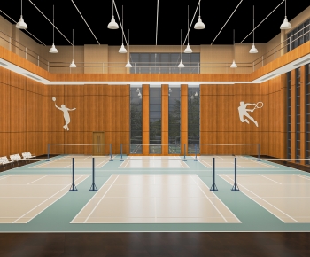 Modern Indoor Badminton Court-ID:309350971