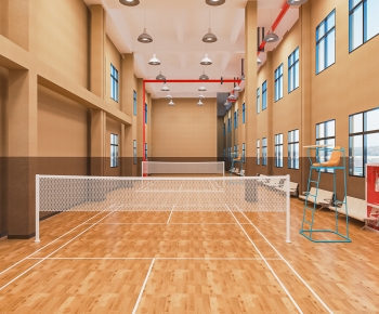 Modern Indoor Badminton Court-ID:693761114