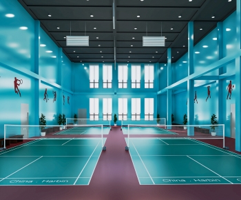 Modern Indoor Badminton Court-ID:561084997