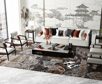 New Chinese Style Sofa Combination-ID:204308997