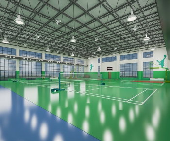 Modern Indoor Badminton Court-ID:277944091