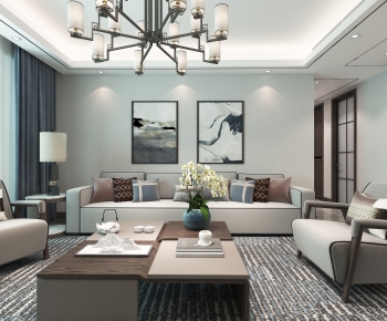 New Chinese Style A Living Room-ID:169857036