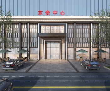 New Chinese Style Facade Element-ID:989156963