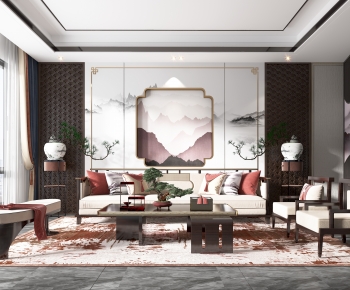 New Chinese Style A Living Room-ID:840630052