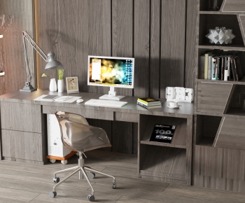 Modern Computer Desk And Chair-ID:115967996