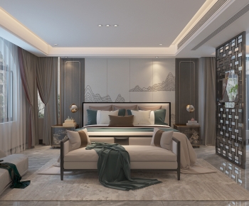 New Chinese Style Bedroom-ID:648592007