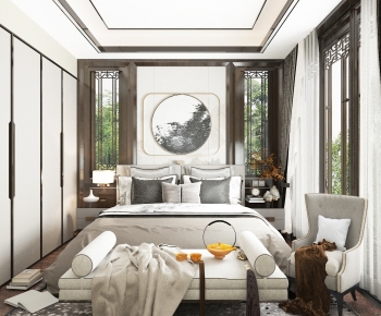 New Chinese Style Bedroom-ID:902321102