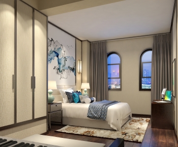 New Chinese Style Bedroom-ID:663832906