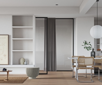 Nordic Style Wabi-sabi Style A Living Room-ID:939872034