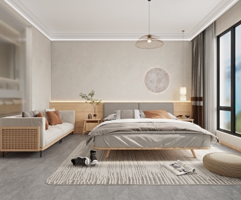 Modern Wabi-sabi Style Bedroom-ID:758795027