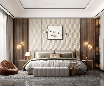 Modern New Chinese Style Bedroom-ID:629276046