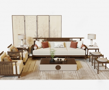 New Chinese Style Sofa Combination-ID:908350926