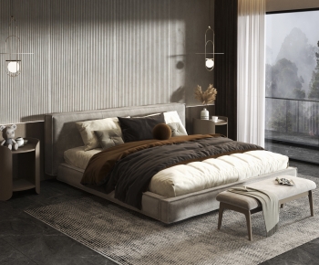 Modern Double Bed-ID:965667968