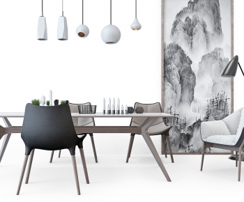 Modern Nordic Style Dining Table And Chairs-ID:598738917