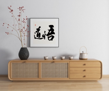 Japanese Style Wabi-sabi Style TV Cabinet-ID:334057093