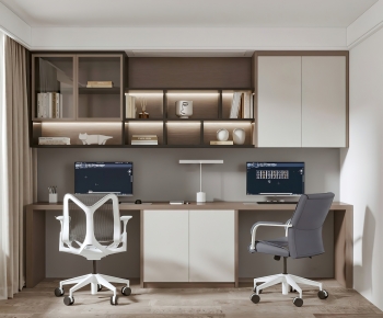 Modern Computer Desk And Chair-ID:827634104