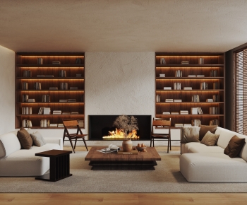 Modern Wabi-sabi Style A Living Room-ID:372968913