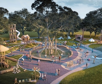 现代生态儿童娱乐公园3D模型