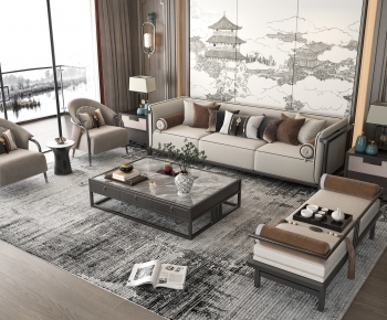 New Chinese Style Sofa Combination-ID:877466923