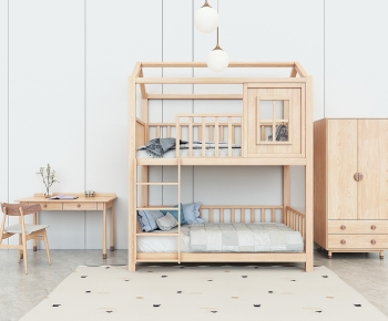 Nordic Style Bunk Bed-ID:352690944