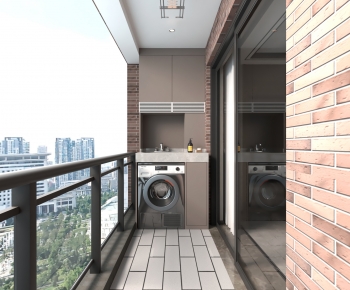 Modern Balcony Laundry Room-ID:818106892