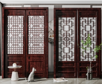 New Chinese Style Double Door-ID:963205108