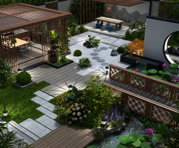 New Chinese Style Courtyard/landscape-ID:641478065