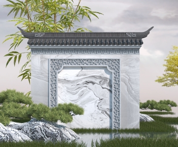 New Chinese Style Landscape Wall-ID:360076907