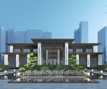New Chinese Style Facade Element-ID:998883968