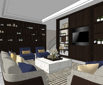 New Chinese Style A Living Room-ID:675286055