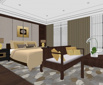 New Chinese Style Chinese Style Bedroom-ID:125380045