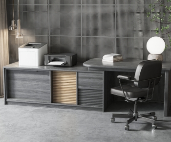 Modern Office Desk And Chair-ID:218936925