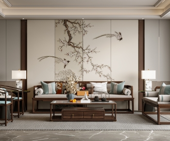 New Chinese Style A Living Room-ID:549438004
