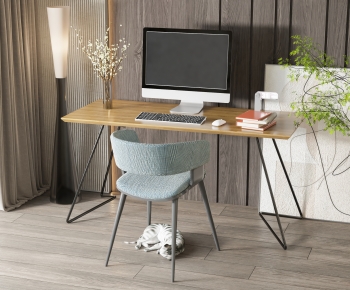 Modern Computer Desk And Chair-ID:136893039