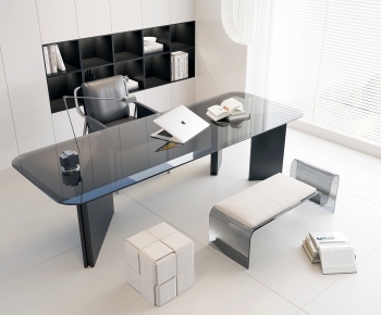 Modern Computer Desk And Chair-ID:986021049