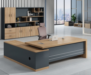Modern Office Desk And Chair-ID:104271896