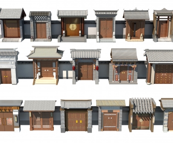 New Chinese Style Facade Element-ID:154432064